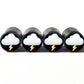 Storm Cloud Lightning Emoji Tire Valve Caps - Aluminum - Set of Four