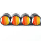 Stripe Design (Style 6) Tire Valve Caps - Black Aluminum - Set of Four