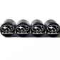 Subaru Logo (Style 1) Tire Valve Caps - Black Aluminum - Set of Four