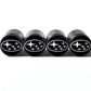 Subaru Logo (Style 2) Tire Valve Caps - Black Aluminum - Set of Four