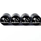 Subaru Logo (Style 3) Tire Valve Caps - Black Aluminum - Set of Four