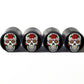 Sugar Skull (Style 2) Tire Valve Caps - Black Aluminum - Set of Four