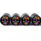 Sugar Skull (Style 8) Tire Valve Caps - Black Aluminum - Set of Four