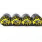 Super Bee Logo Tire Valve Stem Caps - Black Aluminum - Set of Four