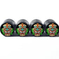 Tiki Head (Style 4) Tire Valve Caps - Black Aluminum - Set of Four