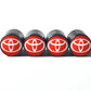 Toyota Logo (Type 1) Tire Valve Caps - Black Aluminum - Set of Four