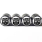 Transformers Tire Valve Caps (Black Logo) - Aluminum - Set of Four