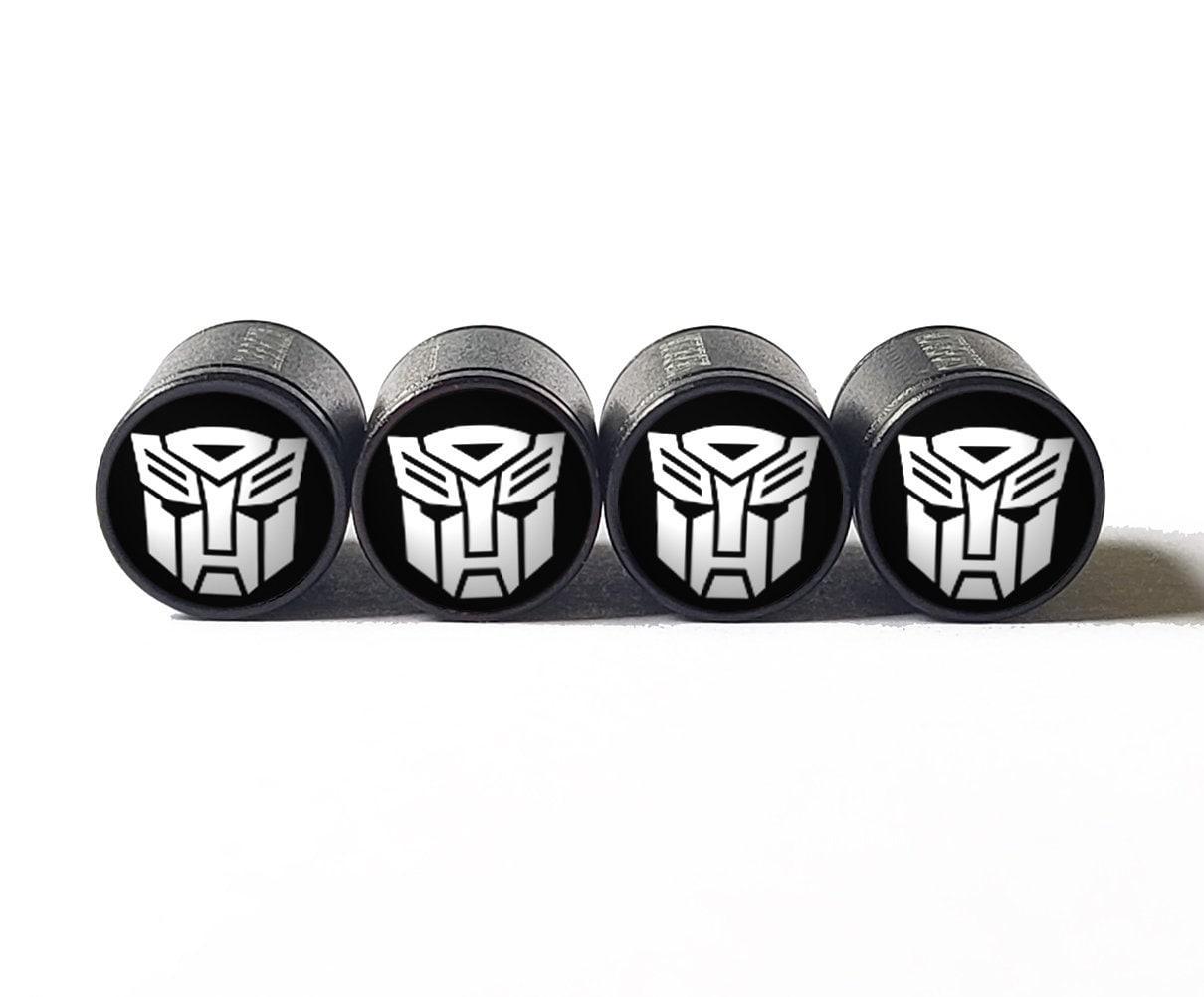 Transformers Tire Valve Caps (White Logo) - Aluminum - Set of Four