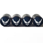 US Air Force Tire Valve Stem Caps - Black Aluminum - Set of Four