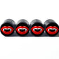 Vampire Fangs Tire Valve Caps - Black Aluminum - Set of Four