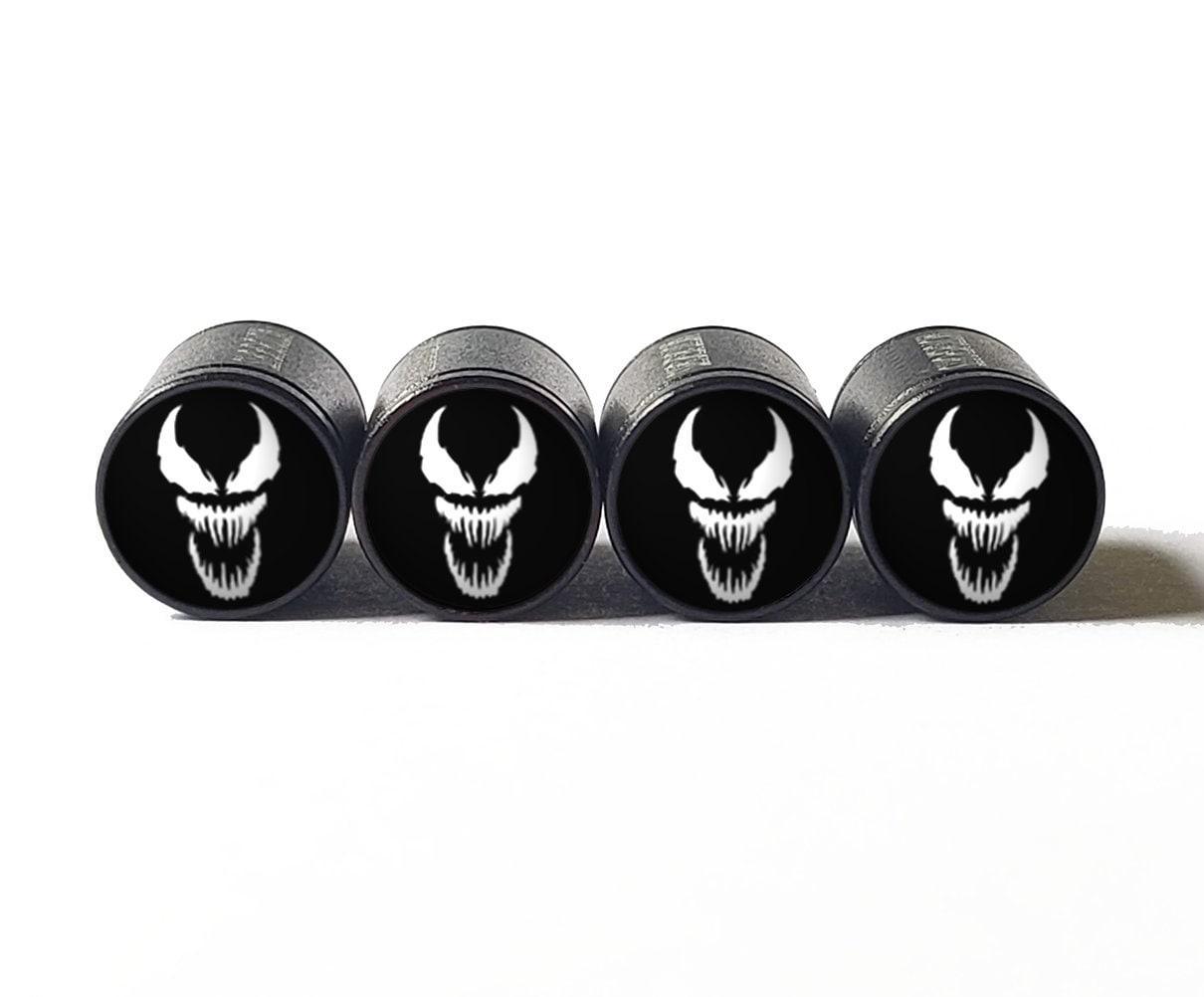 Venom Tire Valve Stem Caps - Black Aluminum - Set of Four