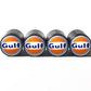 Vintage Gulf Gas Logo Tire Valve Caps - Black Aluminum - Set of Four