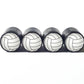 Volleyball Emoji Tire Valve Caps - Black Aluminum - Set of Four