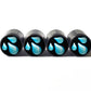 Water Drops Emoji Tire Valve Caps - Black Aluminum - Set of Four