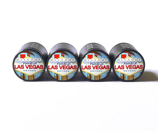 Welcome to Las Vegas Tire Valve Stem Caps - Black Aluminum - Set of 4