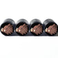 Wild Boar Emoji Tire Valve Caps - Black Aluminum - Set of Four